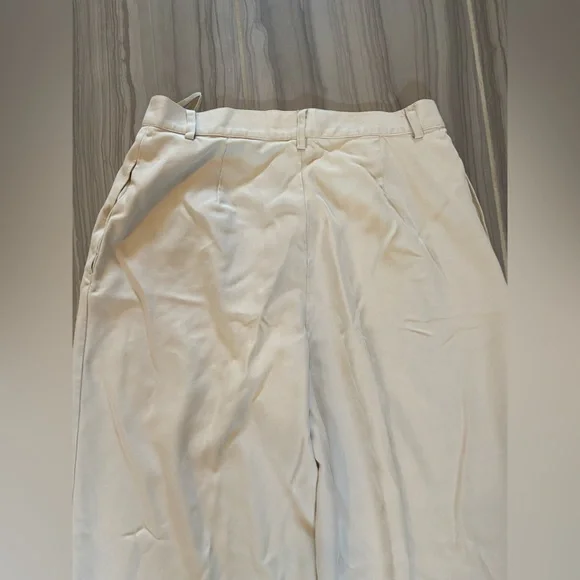 INC International Concepts Light Khaki Silk Slacks Women’s Size 12 Wide Leg - Picture 9 of 12